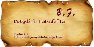 Botyán Fabióla névjegykártya